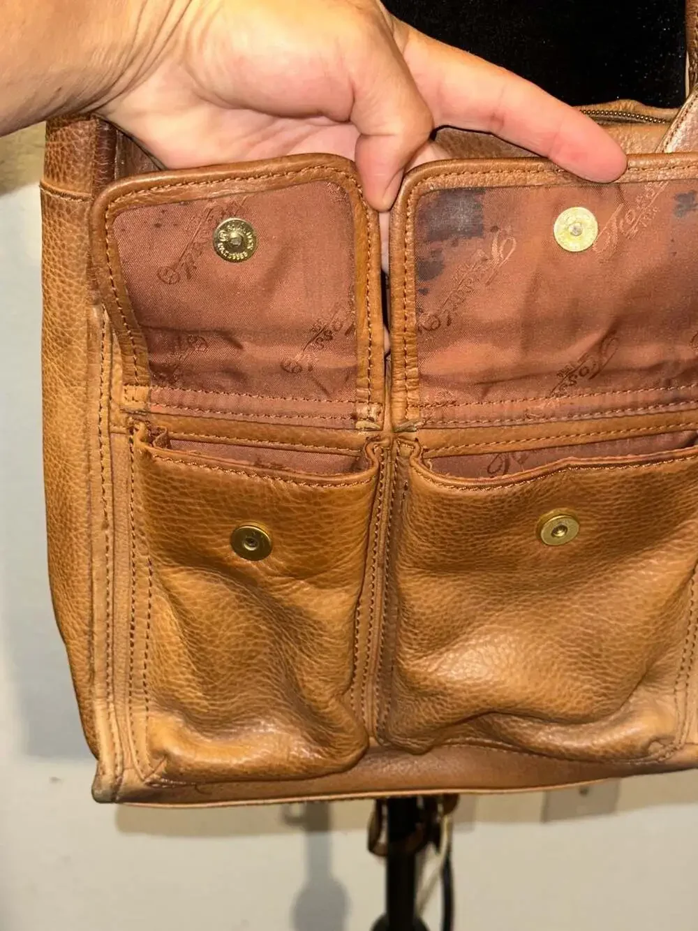 Fossil 75082 Brown Pebbled Leather Messenger Shoulder Bag